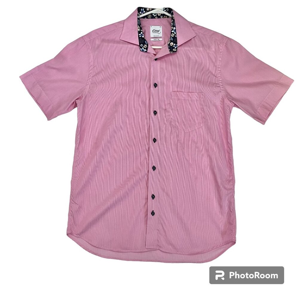 OSCAR of Sweden Shirt Mens Size 40/Medium Button-down Floral Wrinkle Free